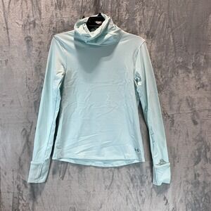 Under Armour Women's Run Top Fitted S Funnel Neck Long Sleeve Thumb Thermal Blue